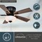 Vaxcel Lisbon 42-in. Black and Hickory Flush Mount Hugger Ceiling Fan with LED Light Kit and Pull Chain F0089 - alternate 4